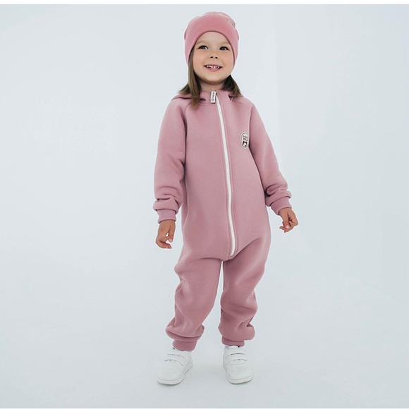 Bangley Boo Other - Kids Rose Warm hooded jumpsuit with flap - Gray Rose